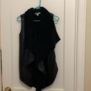 Faux leather/fur vest